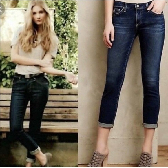 AG Adriano Goldschmied Size 29 Jeans The Stevie Roll Up Slim Straight (31x25) - Picture 1 of 9